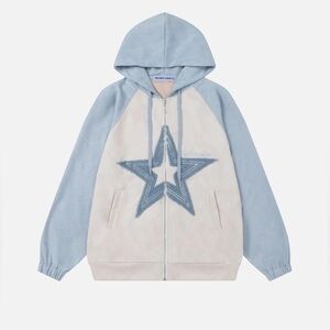 Aelfric Eden Blue and Cream Star Hoodie